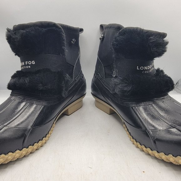 London Fog Collection Womens 9 M Black Red Boots Waterproof Outdoors Casual - Picture 3 of 13